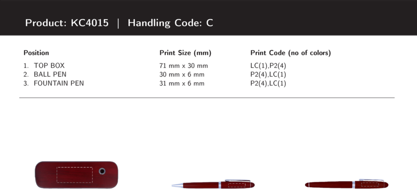 Długopis i pióro z drewna - SEJOUR (KC4015-14)