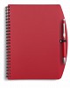 Notatnik A5 (kartki w linie) z długopisem (V2387-05) - wariant czerwony