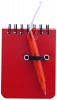 Notatnik ok. A7 z długopisem (V2575-05) - wariant czerwony