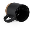Kubek ceramiczny 420 ml, korkowy element (V0888-03) - wariant czarny