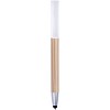 Bambusowy długopis, touch pen, stojak na telefon (V1929-02) - wariant biały