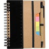 Zestaw do notatek, notatnik, długopis, linijka, karteczki samoprzylepne (V2991-03) - wariant czarny