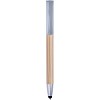 Bambusowy długopis, touch pen, stojak na telefon (V1929-32) - wariant srebrny