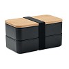 Lunch box z bambusową pokrywką - BAAKS (MO6627-03) - wariant czarny