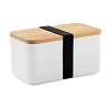Lunch box z bambusową pokrywką - BAAKS (MO6627-06) - wariant biały