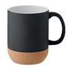 Ceramiczny kubek z korkiem - MATT (MO6839-03) - wariant czarny