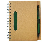 Notes eco z długopisem, zielony/beżowy  (R73796.05)