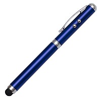 Długopis ze wskaźnikiem laserowym Supreme – 4 w 1, niebieski  (R35423.04)