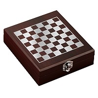 Zestaw do wina z szachami Sublime, brązowy  (R22552.A)