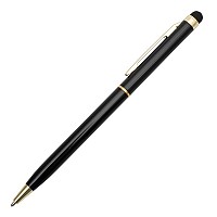 Długopis aluminiowy Touch Tip Gold, czarny  (R73409.02)