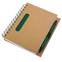Notes eco z długopisem, zielony/beżowy  (R73796.05)