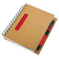Notes eco z długopisem, czerwony/beżowy  (R73796.08)
