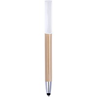 Bambusowy długopis, touch pen, stojak na telefon (V1929-02)