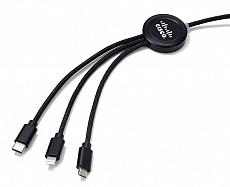 Długi kabel 3w1 z podświetlanym logo - czarny - (GM-IMMC0534-03)