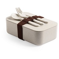 Bambusowe pudełko śniadaniowe 1 L, sztućce (V8844-00)