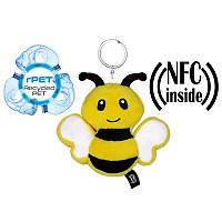 Pluszowa pszczoła RPET z chipem NFC, brelok | Zibee (HE795-08)