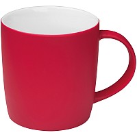 Kubek ceramiczny - gumowany - czerwony - (GM-80654-05)