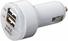 Ładowarka samochodowa USB - biały - (GM-23327-06)