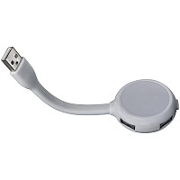 Rozgałęźnik USB ze światełkiem - biały - (GM-20657-06)