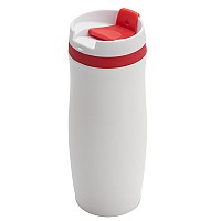 Kubek izotermiczny Viki 390 ml, czerwony/biały  (R08336.08)