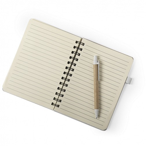 Notatnik ok. A5 ze słomy pszenicznej, długopis (V0205-00)