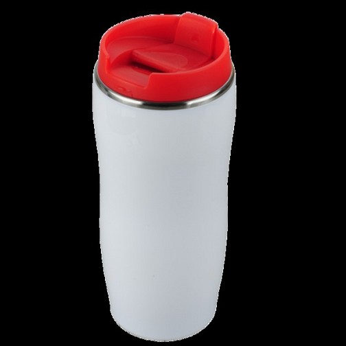 Kubek izotermiczny Astana 350 ml z motywem świątecznym, czerwony/biały  (X18325.08)