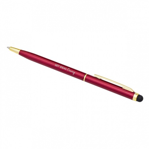 Długopis aluminiowy Touch Tip Gold, bordowy (R73409.82)