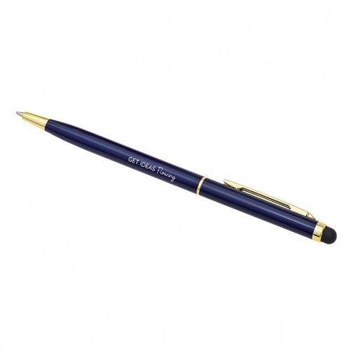 Długopis aluminiowy Touch Tip Gold, granatowy (R73409.42)
