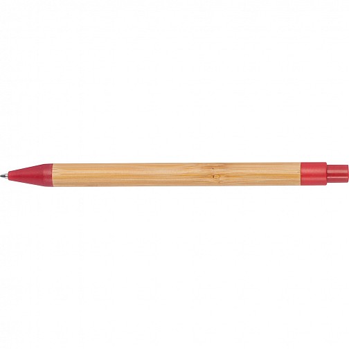 Długopis bambusowy - czerwony - (GM-13211-05)