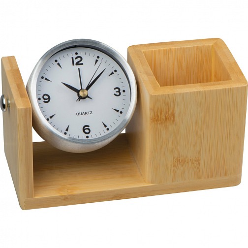 Zegar biurkowy z organizerem - beżowy - (GM-23154-13)