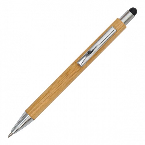 Bambusowy długopis i latarka w pudełku Pelak, beżowy (R02319.13)
