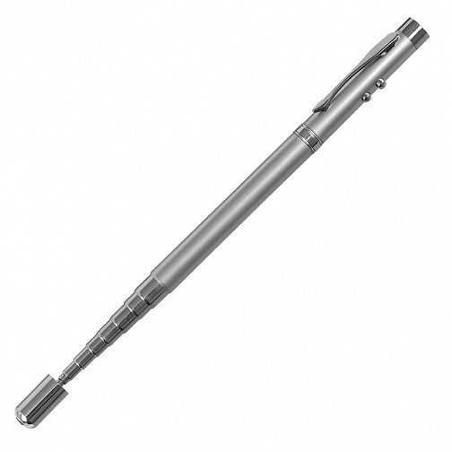 Długopis 4-funkcyjny Pointer ze wskaźnikiem laserowym, srebrny  (R35421)