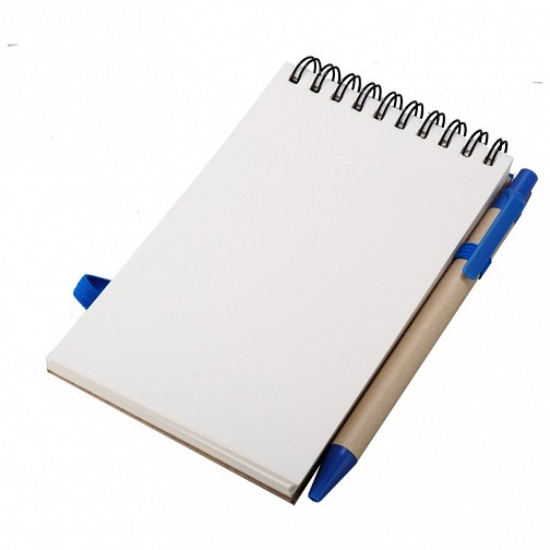 Notes eco 90x140/70k gładki z długopisem, niebieski/beżowy  (R73795.04)