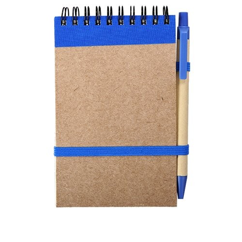 Notes eco 90x140/70k gładki z długopisem, niebieski/beżowy  (R73795.04)