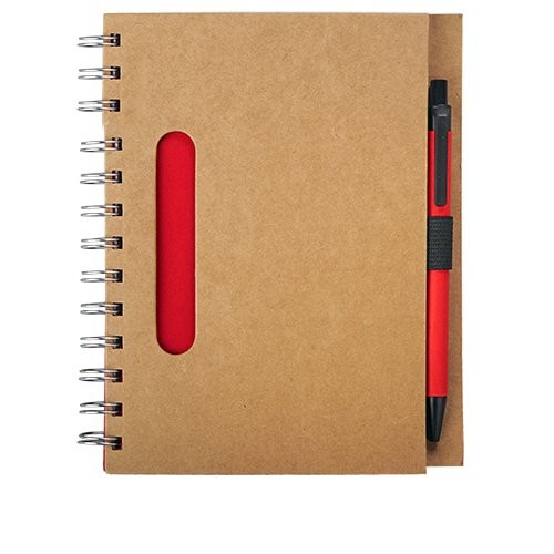 Notes eco z długopisem, czerwony/beżowy  (R73796.08)