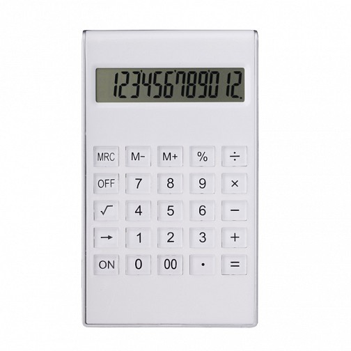 Kalkulator Transparent, biały  (R64483)