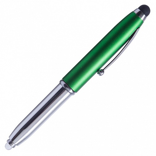 Długopis – latarka LED Pen Light, zielony/srebrny  (R35650.05)