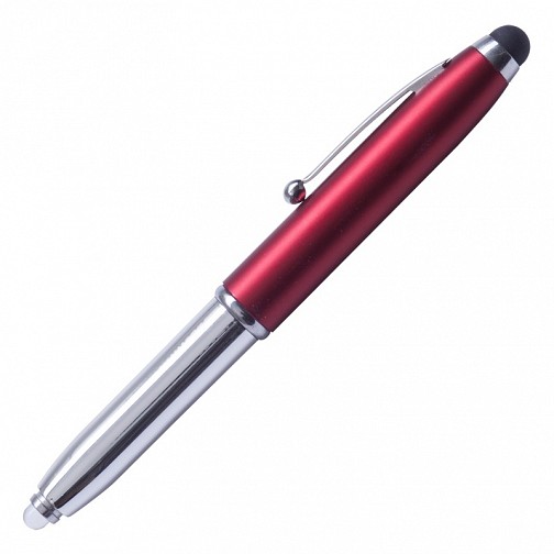 Długopis – latarka LED Pen Light, czerwony/srebrny  (R35650.08)