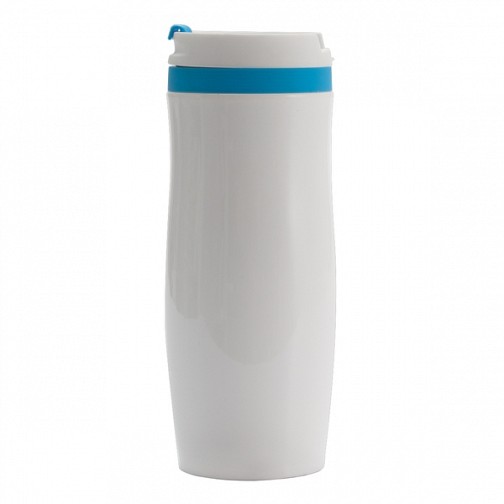 Kubek izotermiczny Viki 390 ml, niebieski/biały  (R08336.04)