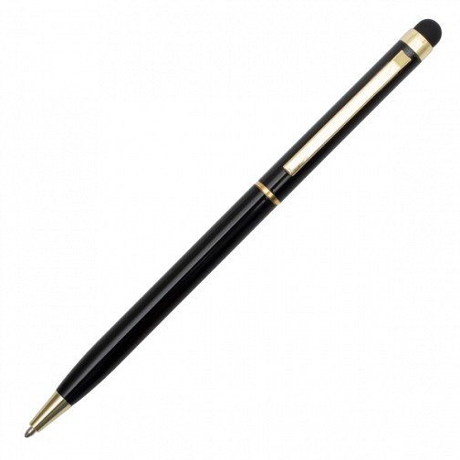 Długopis aluminiowy Touch Tip Gold, czarny  (R73409.02)