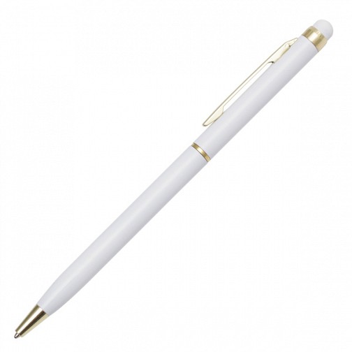 Długopis aluminiowy Touch Tip Gold, biały  (R73409.06)