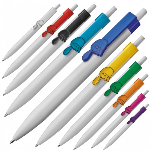 Długopis plastikowy CrisMa Smile Hand - biały - (GM-14443-06)