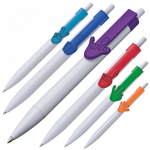 Długopis plastikowy CrisMa Smile Hand - niebieski - (GM-14445-04)