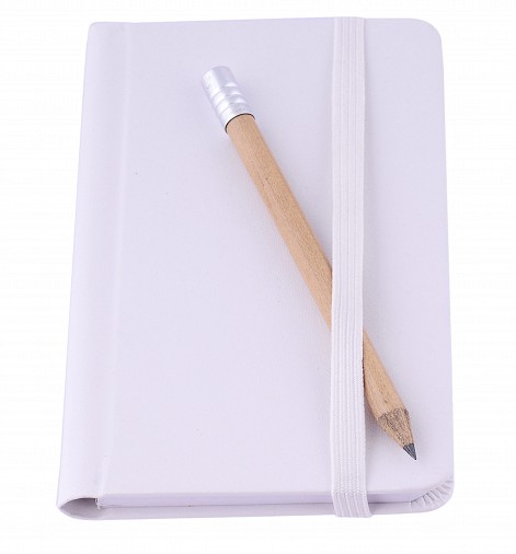 Notes A7 z ołówkiem - biały - (GM-T250550-06)