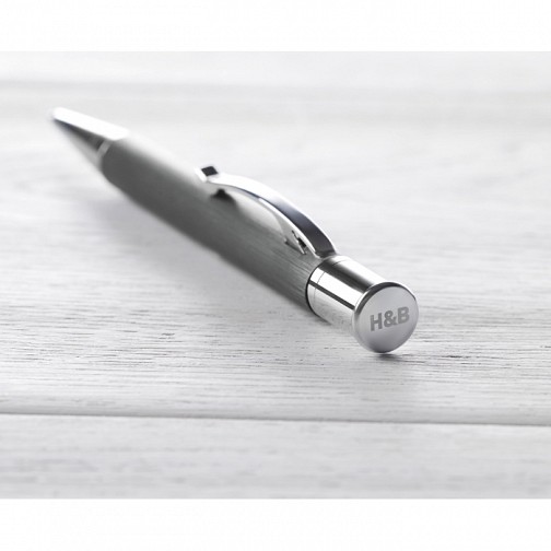 Aluminiowy długopis w pudełku. - SILVER (MO8407-18)