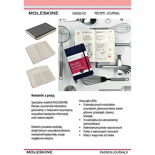 Recipe Journal - specjlany notatnik Moleskine Passion Journal (VM320-03)