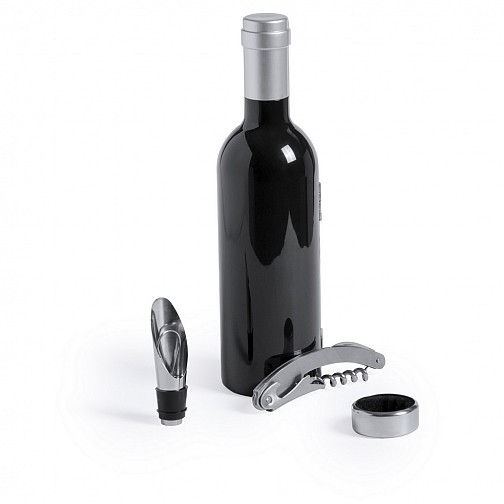 Zestaw do wina, nóż kelnerski, pierścień na butelkę, nalewak (V7970-03)