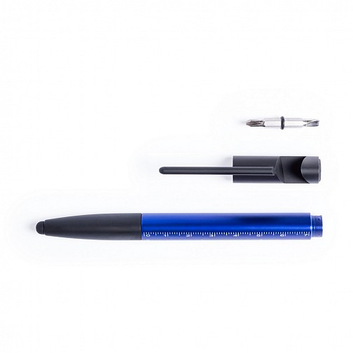 Długopis wielofunkcyjny, czyścik do ekranu, linijka, stojak na telefon, touch pen, śrubokręty (V1849-04)