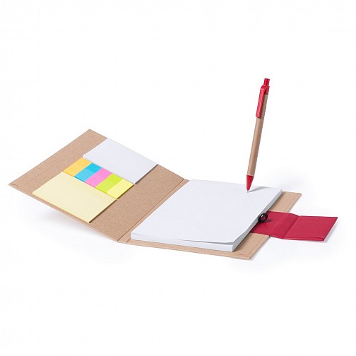 Zestaw do notatek, notatnik ok. A5, karteczki samoprzylepne, długopis (V2926-05)