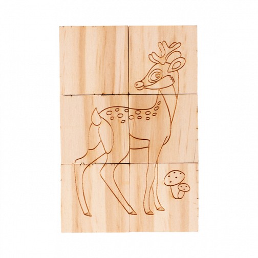 Drewniane klocki Animal World, beżowy  (R08834.13)